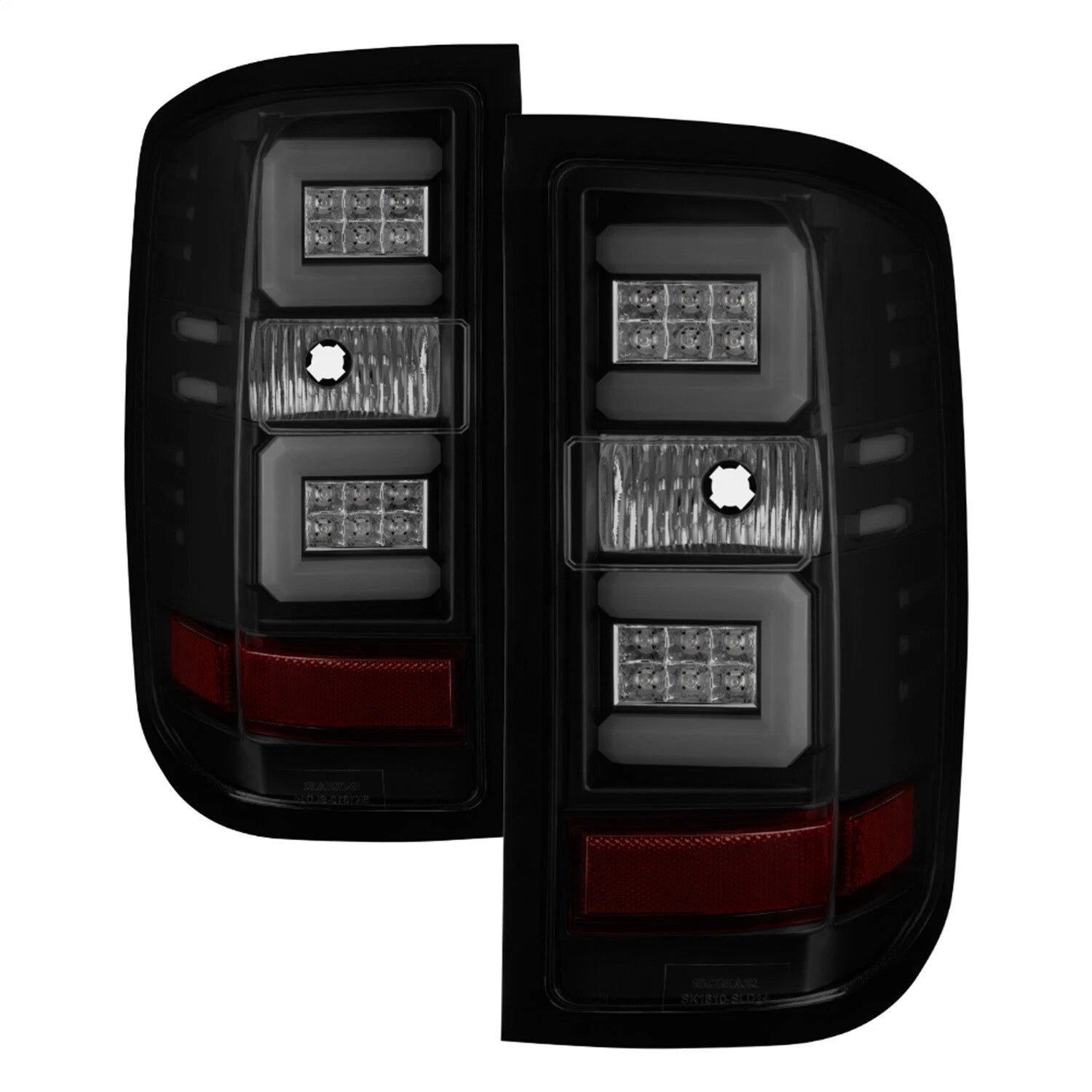 Chevy Silverado 16-17 Light Bar LED Tail Lights - Black SPYDER