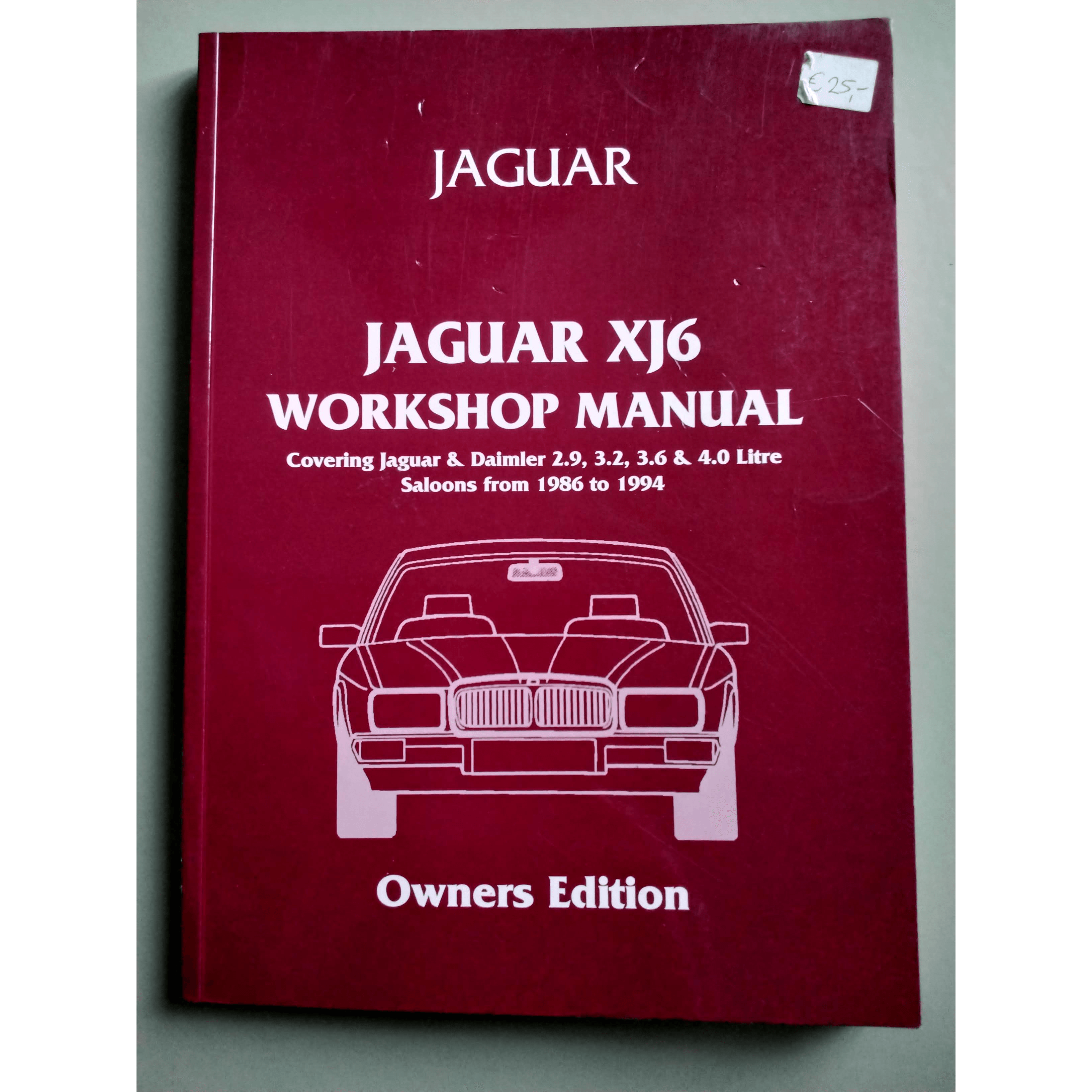 Jaguar Xj6 Workshop Manual Owners Edition - Berry Smink British Car Parts