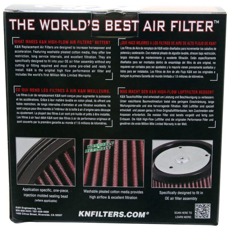 K&N Textured Black Replacement Air FIlter 2015 Harley Davidson XG500 Street - SMINKpower.eu