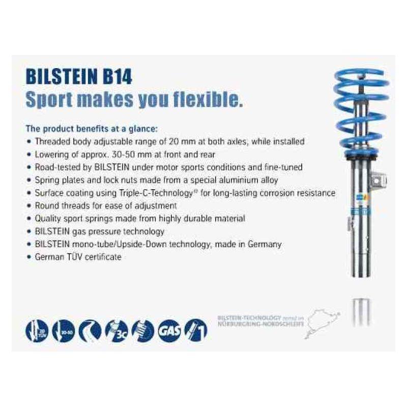 Bilstein B14 2005 Mini Cooper Base Convertible Front and Rear Suspension Kit - Berry Smink British Car Parts