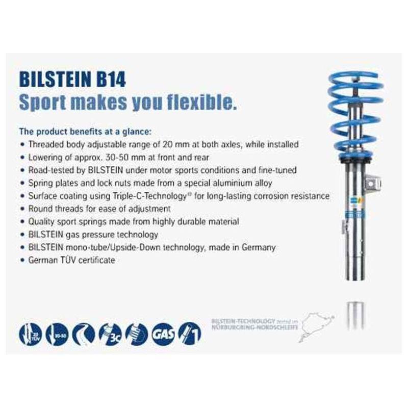 Bilstein B14 2005 Mini Cooper Base Convertible Front and Rear Suspension Kit - Berry Smink British Car Parts