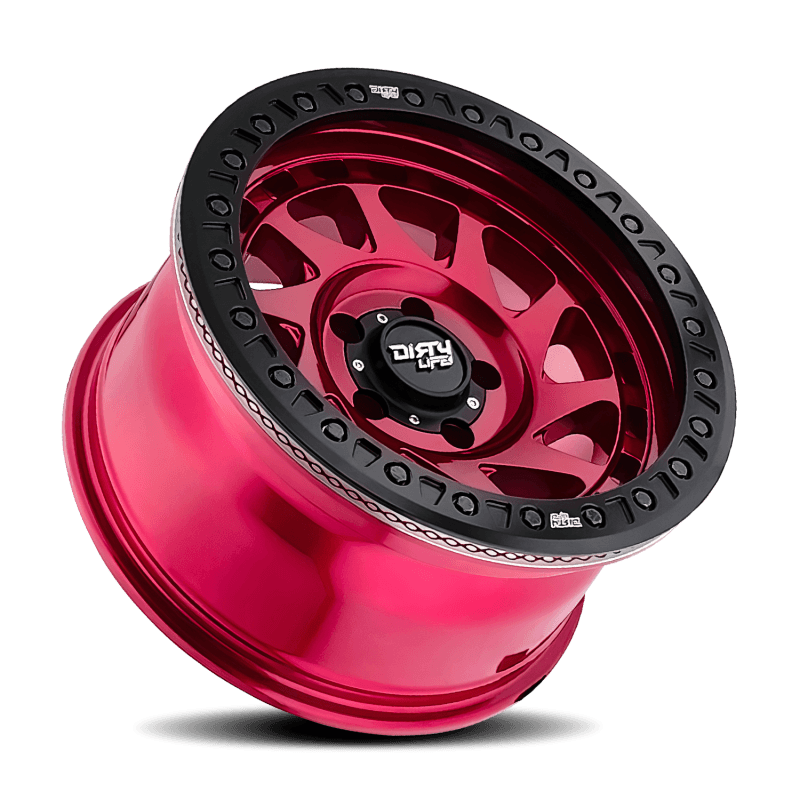 Dirty Life 9313 Enigma Race 17x9 / 5x127 BP / -38mm Offset / 78.1mm Hub Crimson Candy Red Wheel - Berry Smink British Car Parts