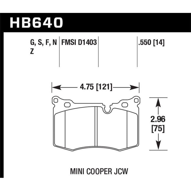 Hawk 09-10 Mini Cooper HP+ Autocross Front Brake Pads - Berry Smink British Car Parts