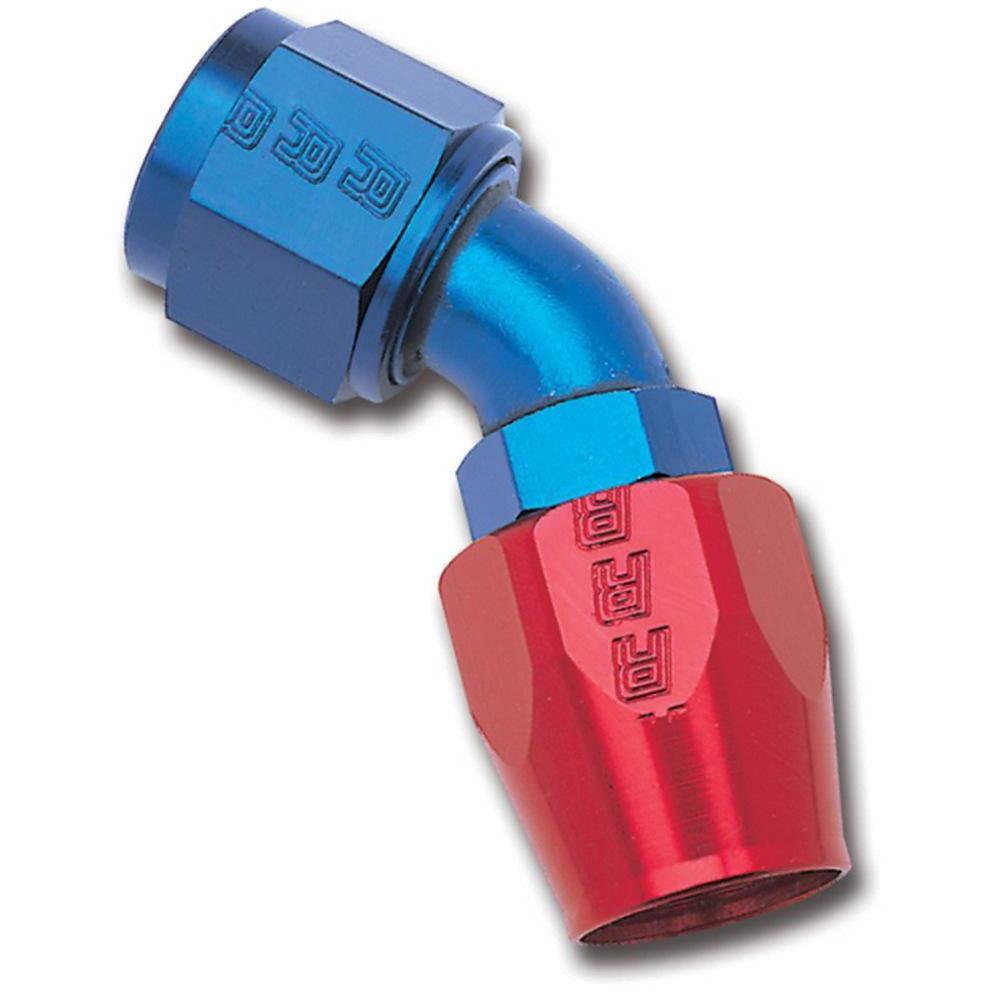 Russell Performance -6 AN Red/Blue 45 Degree Full Flow Hose End - SMINKpower.eu